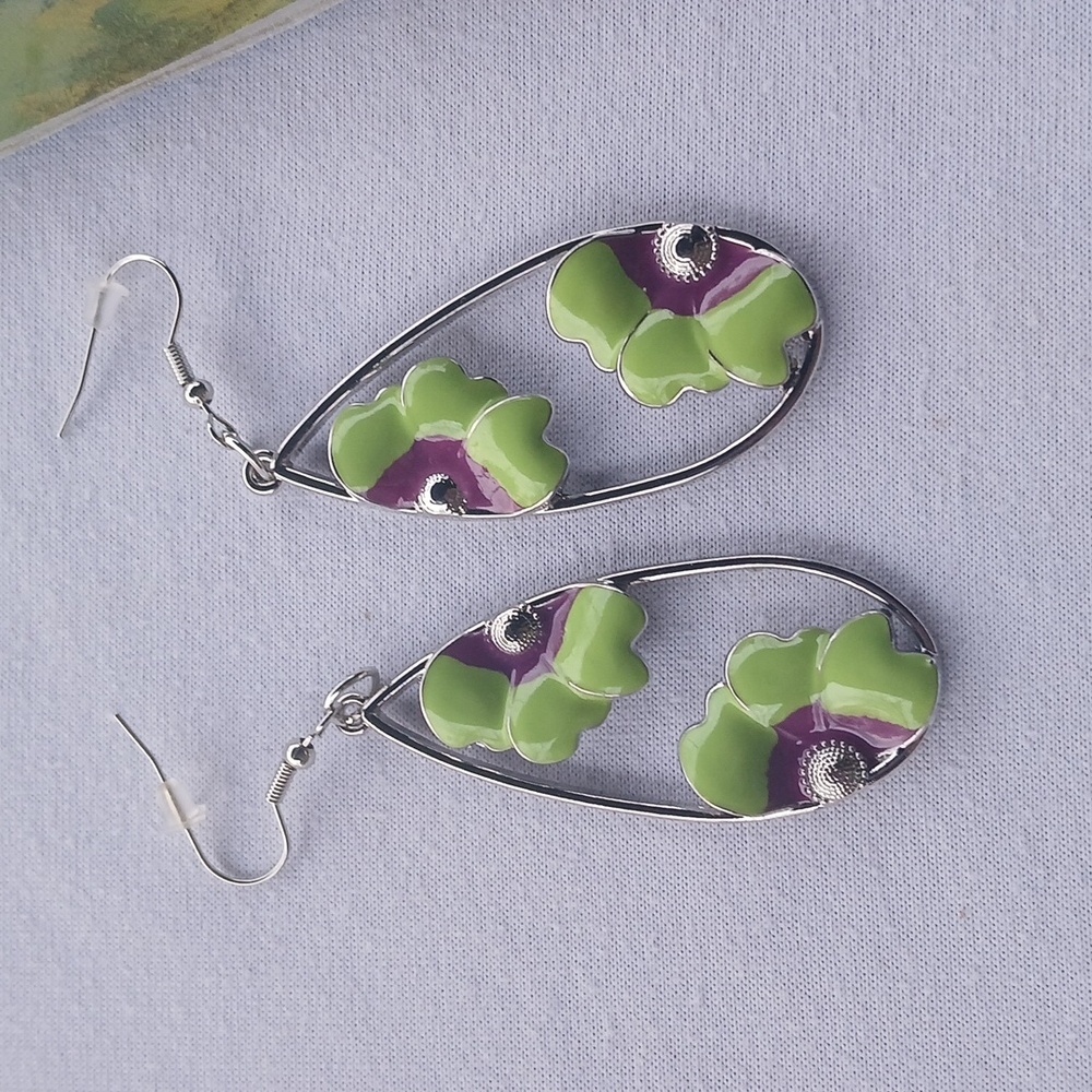 Chic Colorful Floral Earrings